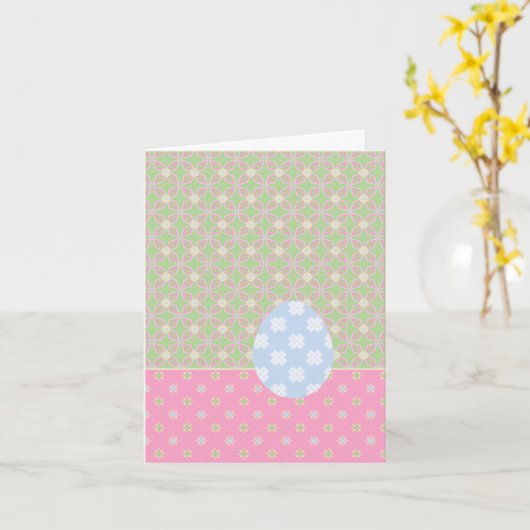 HAPPY EASTER Egg Pastel Spring Pattern Holiday Kaart (Gele Bloem)