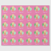 Happy Easter Egg Pattern op roze Cadeaupapier (Vlak)