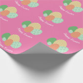 Happy Easter Egg Pattern op roze Cadeaupapier (Hoek)