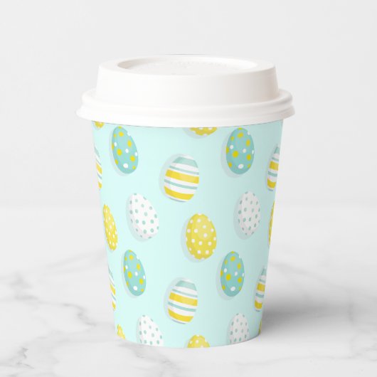 Happy Easter Egg Pattern  Papieren Bekers (Links)