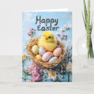 Happy Easter Egg Schattigee Chick Kaart