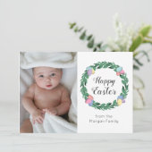 Happy Easter Egg Wreath | Foto van de persoonlijke Feestdagenkaart (Staand voorkant)