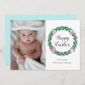 Happy Easter Egg Wreath | Foto van de persoonlijke Feestdagenkaart (Voorkant / Achterkant)