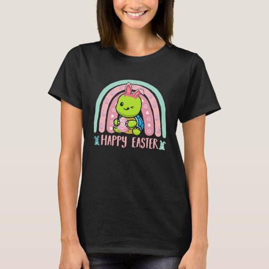 Happy Easter Egg Y'all Rainbow Turtle T-shirt (Voorkant)