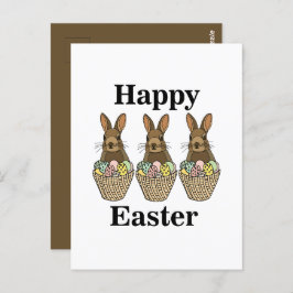 Happy Easter Eggs Basket Bunny Happy Easter Briefkaart