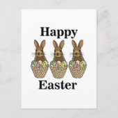 Happy Easter Eggs Basket Bunny Happy Easter Briefkaart (Voorkant)
