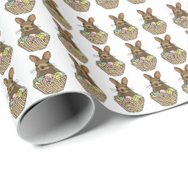Happy Easter Eggs Basket Bunny Happy Easter Cadeaupapier