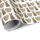 Happy Easter Eggs Basket Bunny Happy Easter Cadeaupapier (Rol Hoek)