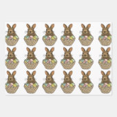Happy Easter Eggs Basket Bunny Happy Easter Inpakpapier Vel (Voorkant 2)