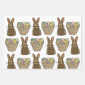 Happy Easter Eggs Basket Bunny Happy Easter Inpakpapier Vel (Voorkant)