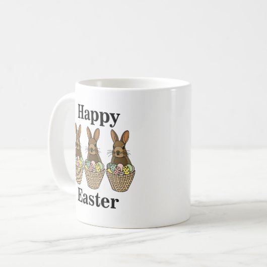 Happy Easter Eggs Basket Bunny Happy Easter Koffiemok (Voorkant links)