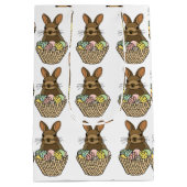 Happy Easter Eggs Basket Bunny Happy Easter Medium Cadeauzakje (Achterkant)