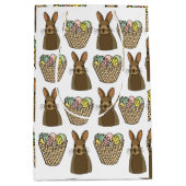 Happy Easter Eggs Basket Bunny Happy Easter Medium Cadeauzakje (Voorkant)