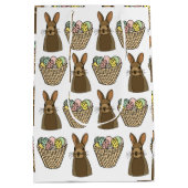 Happy Easter Eggs Basket Bunny Happy Easter Medium Cadeauzakje (Achterkant)