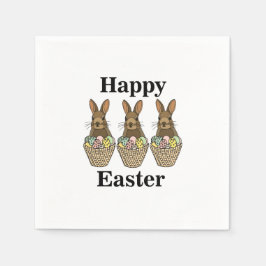 Happy Easter Eggs Basket Bunny Happy Easter Party Servet