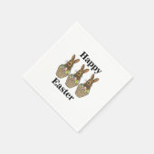 Happy Easter Eggs Basket Bunny Happy Easter Party Servet (Hoek)