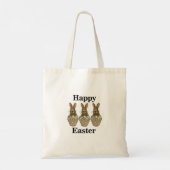 Happy Easter Eggs Basket Bunny Happy Easter Tote Bag (Achterkant)