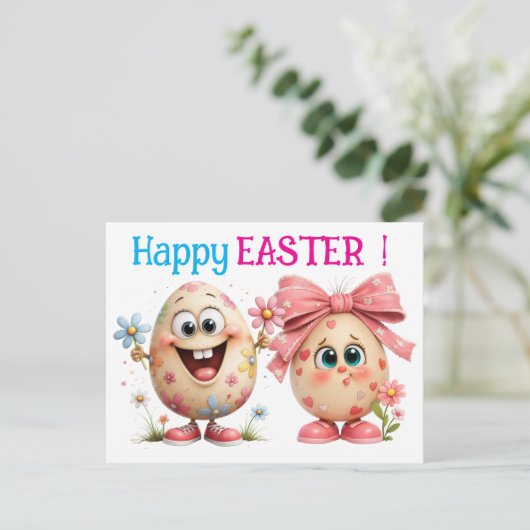 Happy Easter Eggs  Briefkaart (Staand voorkant)