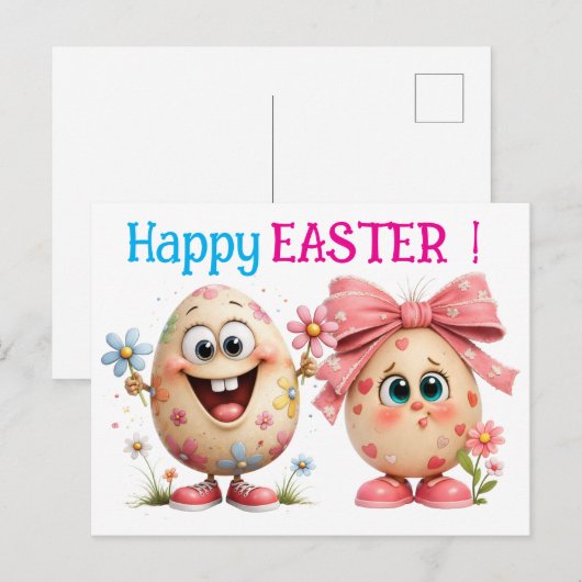 Happy Easter Eggs  Briefkaart (Voorkant / Achterkant)