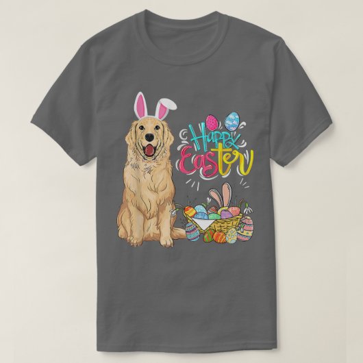 Happy Easter Eggs Bunny Dog Golden Retriever Boys T-shirt (Design voorkant)