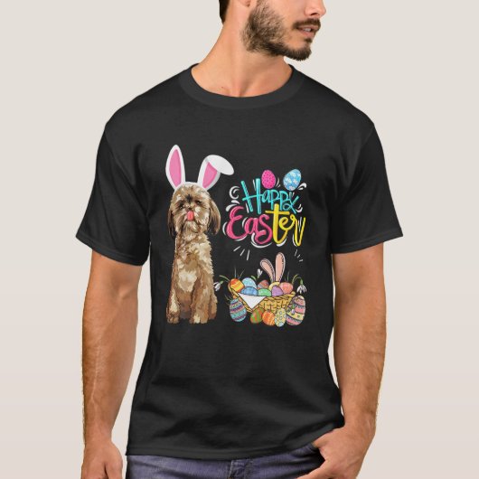 Happy Easter Eggs Bunny Dog Shihtzu boys Girls T-shirt (Voorkant)