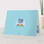 Happy Easter Eggs Bunny & Flowers Kaart (Achterkant)