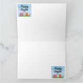 Happy Easter Eggs Bunny & Flowers Kaart (Binnen)