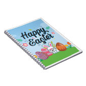 Happy Easter Eggs Bunny & Flowers Notitieboek (Rechterzijde)