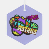 Happy Easter Eggs Cust.BG Glass Ornament (Achterkant)