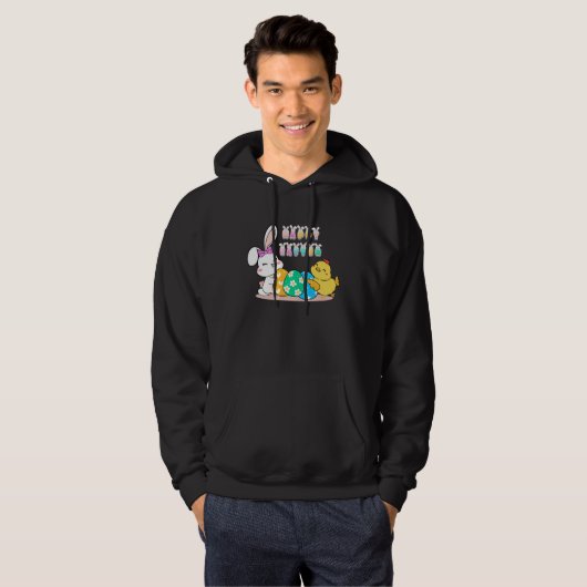 happy easter eggs egg bunny chick hoodie (Voorkant volledig)