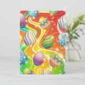 Happy Easter Eggs Festive Pattern Bedankkaart (Staand voorkant)