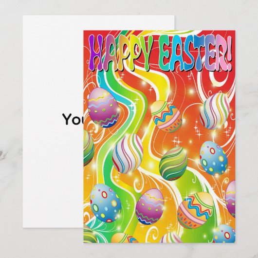 Happy Easter Eggs Festive Pattern Feestdagenkaart (Voorkant / Achterkant)