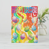 Happy Easter Eggs Festive Pattern Feestdagenkaart (Staand voorkant)