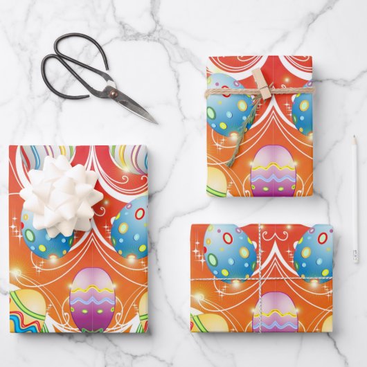 Happy Easter Eggs Festive Pattern Inpakpapier Vel (Voorkant)