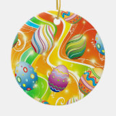 Happy Easter Eggs Festive Pattern Keramisch Ornament (Voorkant)