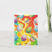 Happy Easter Eggs Festive Pattern Notitiekaartje (Achterkant)