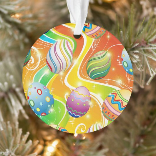 Happy Easter Eggs Festive Pattern Ornament (Boom)