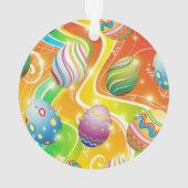 Happy Easter Eggs Festive Pattern Ornament (achterkant)