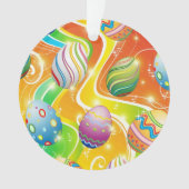 Happy Easter Eggs Festive Pattern Ornament (voorkant)