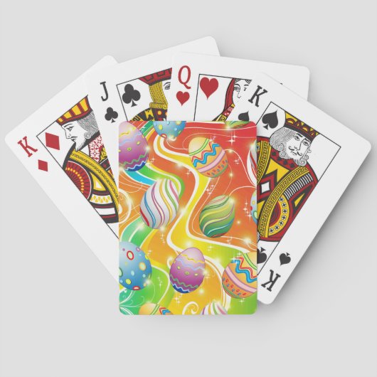 Happy Easter Eggs Festive Pattern Pokerkaarten (Achterkant)
