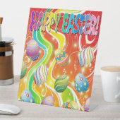 Happy Easter Eggs Festive Pattern Reclamebord Met Voetstuk (Insitu)