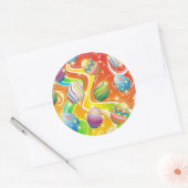 Happy Easter Eggs Festive Pattern Ronde Sticker (Envelop)