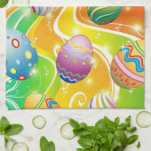 Happy Easter Eggs Festive Pattern Theedoek (Gevouwen)