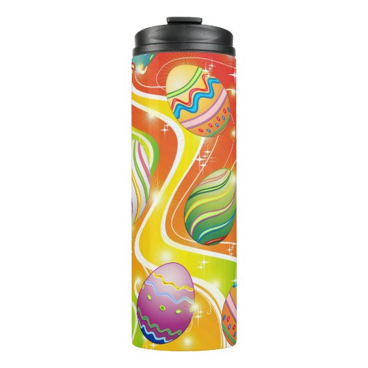 Happy Easter Eggs Festive Pattern Thermosbeker (Voorkant)
