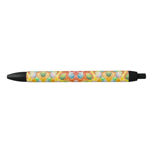 Happy Easter Eggs Festive Pattern Zwarte Inkt Pen (Voorkant)