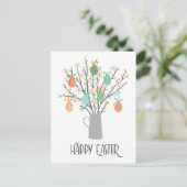 Happy Easter Eggs Floral Trees | FEESTDAGEN Briefkaart (Staand voorkant)