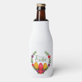 Happy Easter Eggs Flowers-23798 Flesjeskoeler (Fles Voorkant)