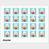 Happy Easter Eggs Flowers-23798 Vierkante Sticker (Vel)
