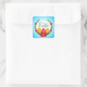 Happy Easter Eggs Flowers-23798 Vierkante Sticker (Tas)