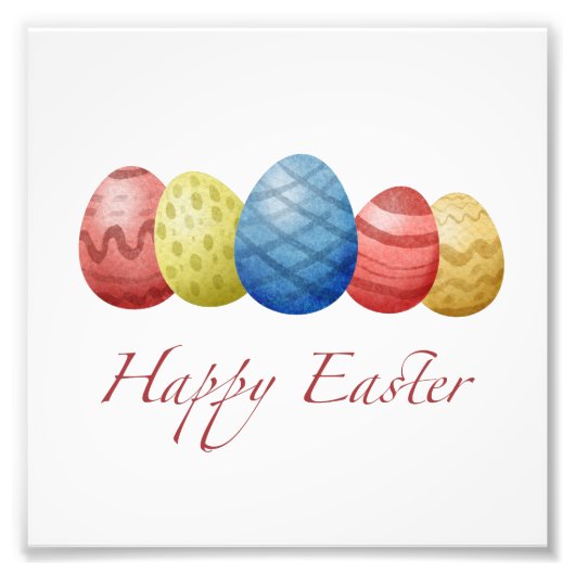 Happy Easter Eggs Fotoprint – kleurrijke lente Foto Afdruk (Voorkant)
